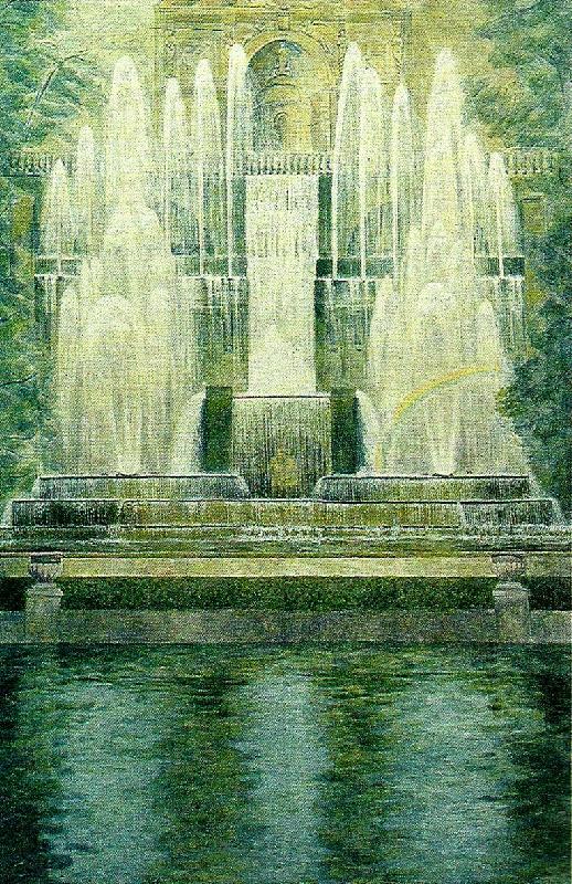 piero ligorio neptunbrunnen i parken France oil painting art